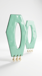 Hex & the City Pearl Enamel Earrings