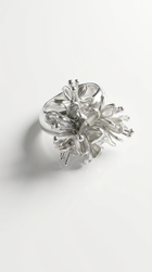 Round Wrapped Flower Bouquet Silver Petite