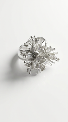 Round Wrapped Flower Bouquet Silver Petite