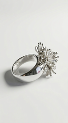 Round Wrapped Flower Bouquet Silver Petite