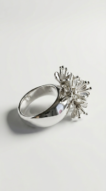 Round Wrapped Flower Bouquet Silver Petite